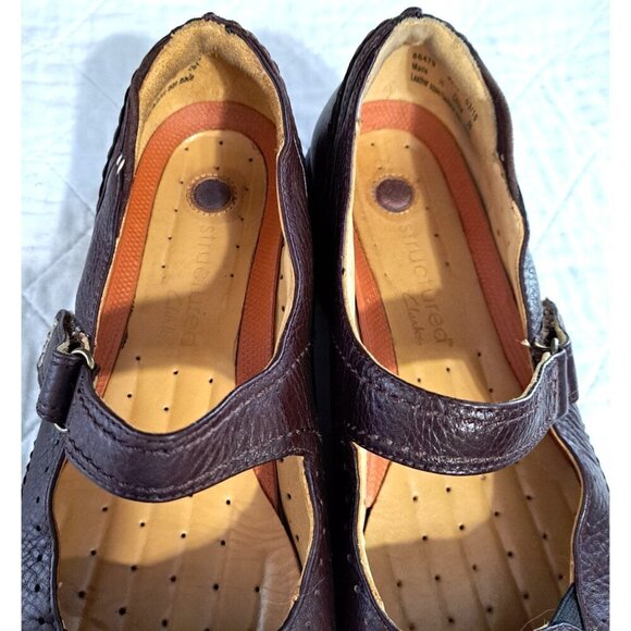 Clarks Unstructured Women's 9.5W Brown Leather MaryJane Shoes - Picture 2 of 10